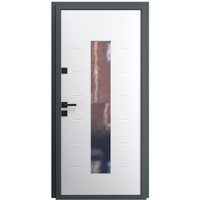 Металлическая дверь Guard Inox Black 96x205 (левая, графит/экосатин белый) в Гомеле