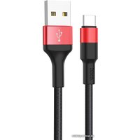 Кабель Hoco X26 USB Type-A - USB Type-C (1 м, черный/красный)