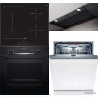 Комплект встраиваемой техники Bosch HBA578BB0 + PVS651FB5E + SMV4HVX31E + Elica Boxin LX/BL MAT/A/60