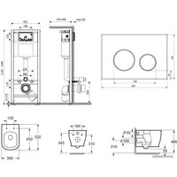 Унитаз подвесной Lavinia Boho Relfix Bell Pro Rimless 6 в 1 77050128 (черный пластик)