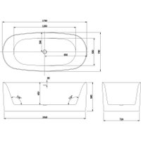 Ванна Roxen Kleo 220150-1778-GM 170x78