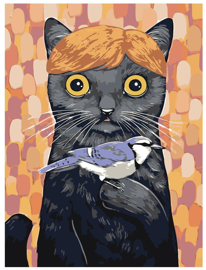 

Картина по номерам SLAVINA Кот с птицей A299