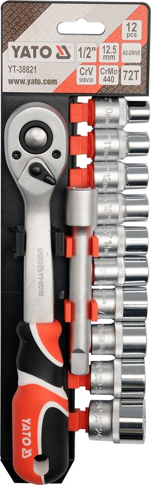

Набор трещотка с головками Yato YT-38821 (12 предметов)