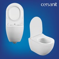 Унитаз подвесной Cersanit Brasko Smart CO DPL EO Slim + Vector 68304 (c кнопкой Estetica белый)