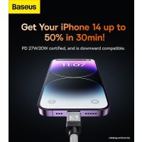 Кабель Baseus CoolPlay Series USB Type-C - Lightning (1 м, белый)