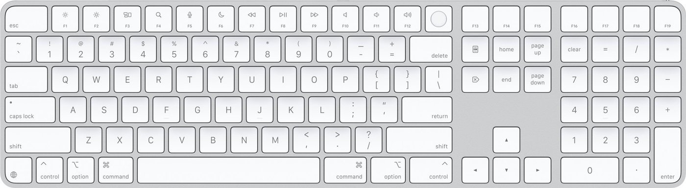 Клавиатура Apple Magic Keyboard USB-C MXK73ZA/A (с Touch ID и цифровой панелью, с белыми клавишами, раскладка US English)