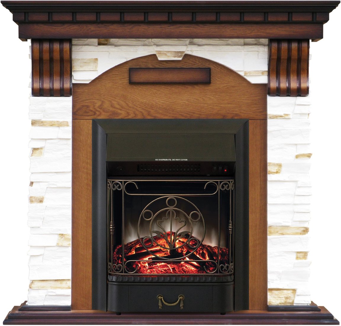 

Каминокомплект Smolcom Nesvizh STD-ASP Majestic FX Black RB-STD3BLFX (дуб антик)