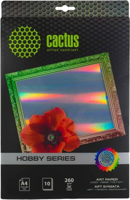

Фотобумага CACTUS Лазерно-зеркальный A4 260 г/кв.м. 10 листов