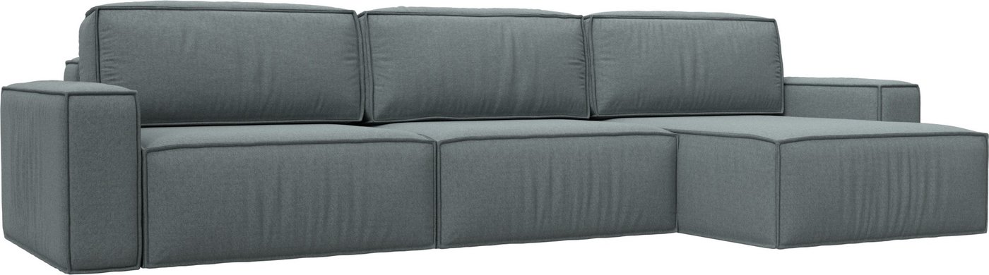 

Угловой диван Лига диванов Прага Классик лонг правый 124831 (рогожка амур серый)