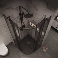 Душевой уголок Grossman Classic 100x100x195 301.K33.04.1010.21.10 (черный матовый/тонированное стекло)