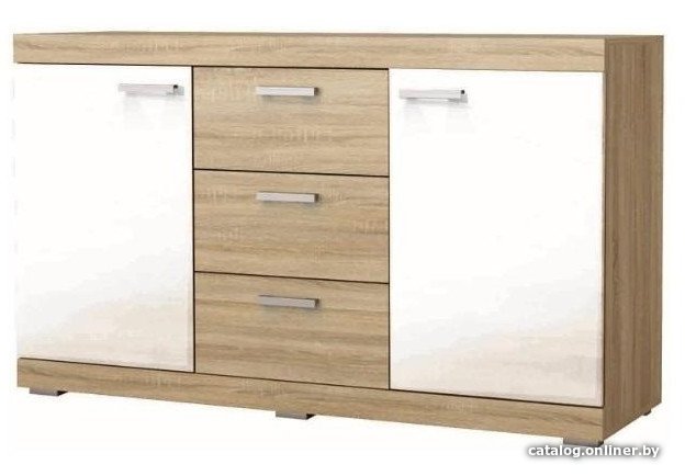 Комод Памир Соната КС-1500 (дуб сонома-белый глянец)