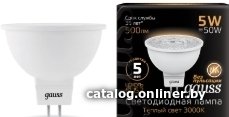 Светодиодная лампочка Gauss GU5.3 5Вт 3000K 101505105