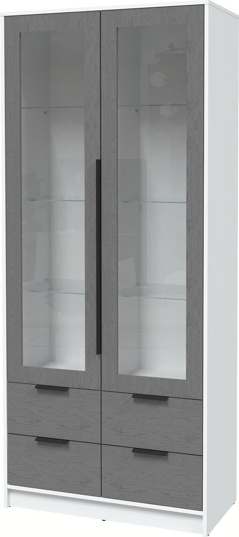 

Шкаф-витрина Интерлиния Концепт КТ-ШВ2 Глосс (белый платинум/дуб серый)