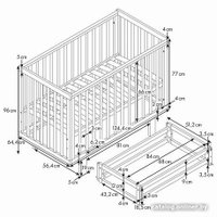 Классическая детская кроватка Polini Kids Simple 340 маятник (белый/натуральный)