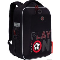 Школьный рюкзак Grizzly Rap-391-2 (черный/красный)