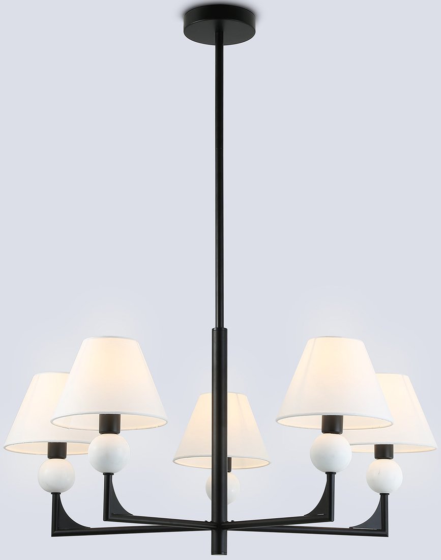 

Подвесная люстра Ambrella light LH75153/5 BK/FR (черный/белый матовый)