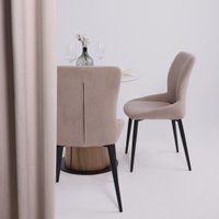 Кухонный стол Lepremo AV 2317 МДФ+керамика 900 (белый глянцевый Carla Larkin/черный+HPL дуб вотан)