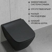 Унитаз подвесной Lauter Magdeburg 21103EC + GROHE Rapid SL 39504000 (черный матовый)