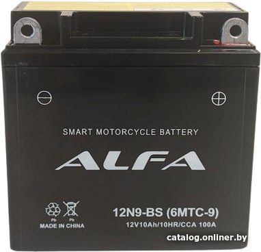 Мотоциклетный аккумулятор ALFA 12N9-BS (10 А·ч)