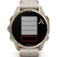 Умные часы Garmin Fenix 8 Sapphire 43мм (золотистый, серый кожаный ремешок)