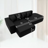 Угловой диван Лига диванов Лига-065 левый 129804L (экокожа Grifon 18 черный)