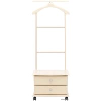 Стойка для одежды Мебелик с ящиками на колесах В 23Н (слоновая кость)