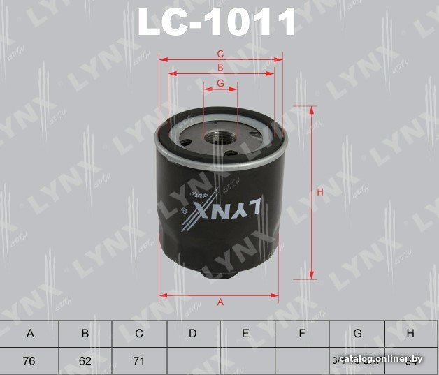 Масляный фильтр LynxAuto LC-1011