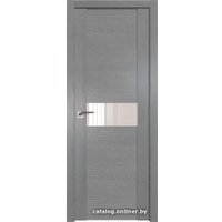 Межкомнатная дверь ProfilDoors 2.05XN L 40x200 (грувд серый, стекло lacobel перламутровый лак)