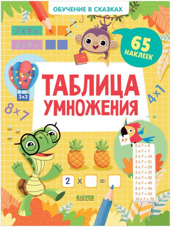 

Книга издательства Clever. Обучение в сказках. Таблица умножения. 65 наклеек