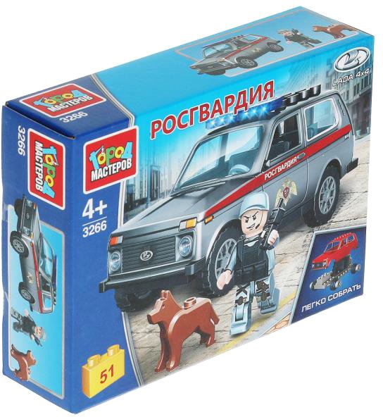 

Конструктор Город мастеров Росгвардия 3266-KK Lada 4x4
