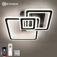 Припотолочная люстра Estares Triplex Square 124W 3S-APP-596x596x146-BLACK/WHITE-220-IP20