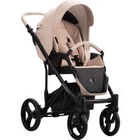 Универсальная коляска BEBETTO Magnum Light SE Pro (2 в 1, 01 светло-бежевая кожа/черная рама)