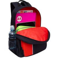 Школьный рюкзак Grizzly RB-355-2 (черный/красный)