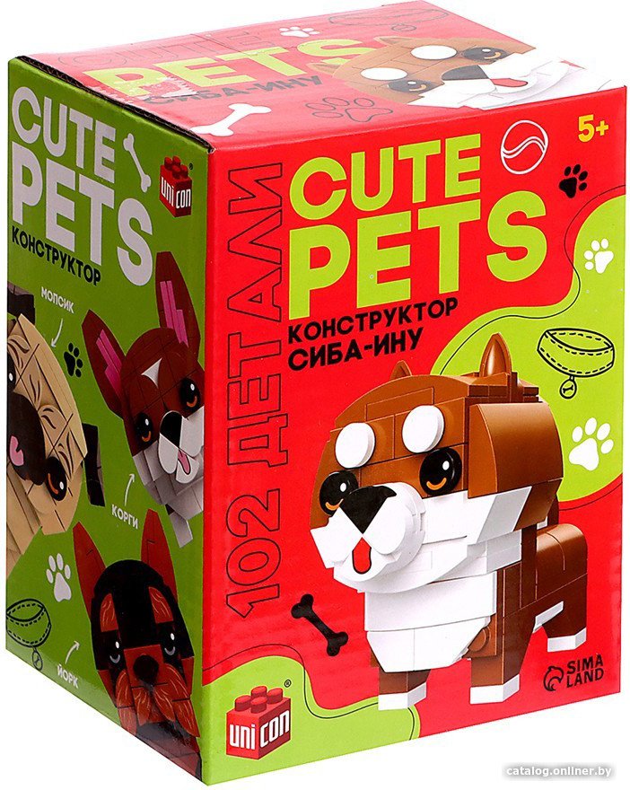 

Конструктор Unicon Cute pets 9278945 Сиба-Ину