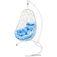 Подвесное кресло M-Group Овал 11140103 (белый ротанг/голубая подушка)