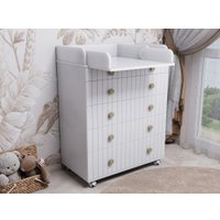Детский комод Incanto Lunna Charm МДФ 800/5 PK-0004/12mdf (белый)