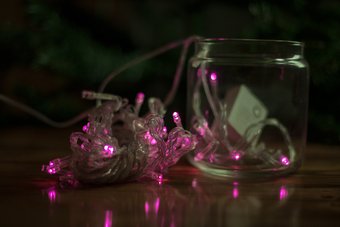 Светодиодная гирлянда Огоньки Диод 008 50 LED 5 м (розовый)