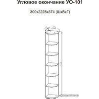 Угловое окончание SV-Мебель МС Александрия УО-101 (сосна санторини светлый)