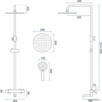 Душевая система  Rea Lungo matt gold REA-P6604