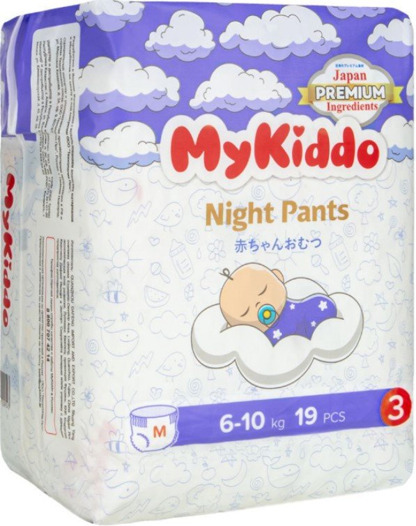 

Трусики-подгузники MyKiddo Night M 6-10 кг (19 шт)