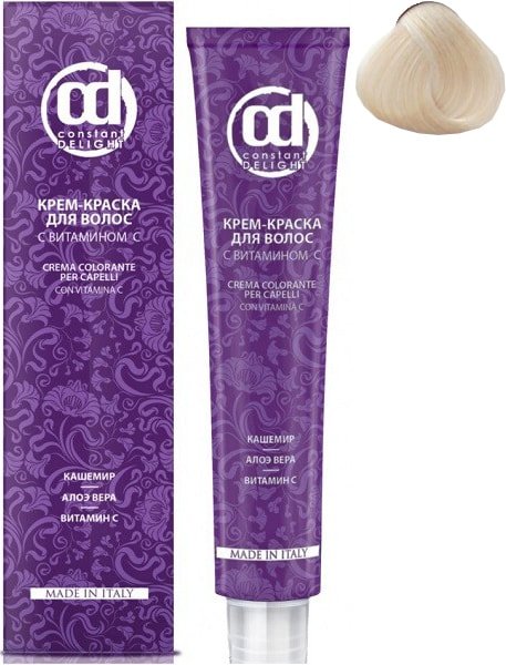 

Крем-краска для волос Constant Delight Crema Colorante с витамином С 10/1 светлый блондин сандрэ 100 мл