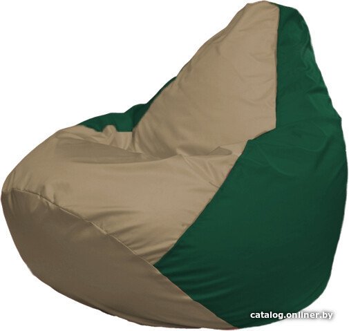 Кресло-мешок Flagman Груша Макси Г2.1-83 (зеленый темный/бежевый темный)