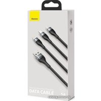 Кабель Baseus CA1T3-G1 USB Type-C - microUSB - Lightning - USB (1.2 м, черный)