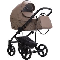 Универсальная коляска BEBETTO Magnum Light SE Pro (2 в 1, 05 темно-бежевая кожа/черная рама)