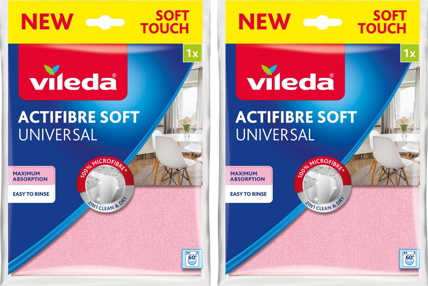 

Салфетка хозяйственная Vileda Actifibre Soft Universal 171805 2 уп (розовый)