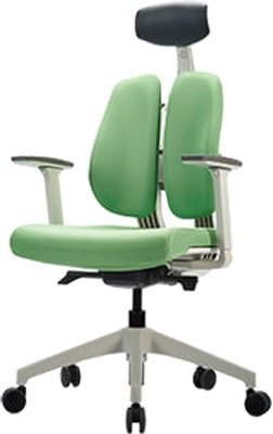 Офисное кресло Duorest D200-W 1DGN1 (белый пластик/ткань зеленый)