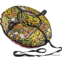 Тюбинг Подушкевич Ватрушка для катания двоих (120 см, желтое граффити)