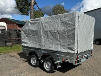 Двухосный прицеп AvtoS A30М2B (3000x1300x300, R13, ресс. AL-KO, тент 800мм)