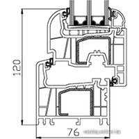 Окно ПВХ Salamander Streamline 1320x1430 Г+П/О СП2Э