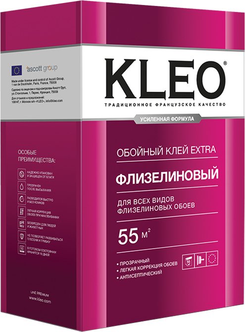 

Клей для обоев Kleo Extra 55 Флизелиновый (380 г)
